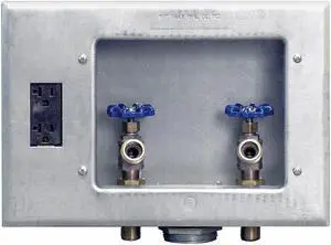 GUY GRAY 82033 Washing Machine Outlet BoxGalvanizedDuplex Receptacle1/2"