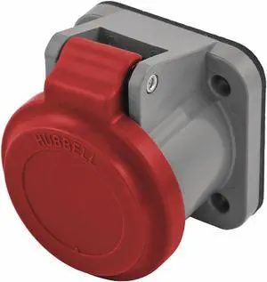 HUBBELL WIRING DEVICE-KELLEMS HBLNCR Single Pole Connector,Non-Met Cover,Red