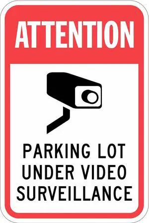 LYLE T1-1088-HI_12x18 Parking Lot Surveillance Parking Sign, 18 in H, 12 in W,