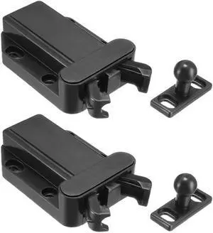 Push Open Latch Lock Touch Catch for Bedroom Cabinet Cupboard Drawer Black 2Pcs