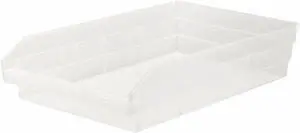 QUANTUM STORAGE SYSTEMS QSB110CL Clear Shelf Bin, 17-7/8"L x 11-1/8"W x 4"H