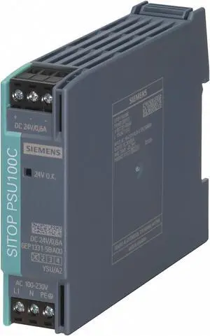SIEMENS 6EP1331-5BA00 DC Power Supply, 110/300V DC; 85/264V AC, 24V DC, 14 W,