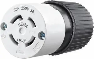 Bryant Locking Connector,Black/White,250VAC,30A  71530NC