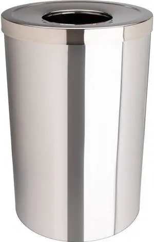 Genuine Joe Wast Receptacle Open-Mouth 30 Gal. Stainless Steel 58895