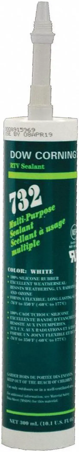 Dow Corning White Sealant, Silicone, 10.1 oz. 10.1 oz. White   1892118