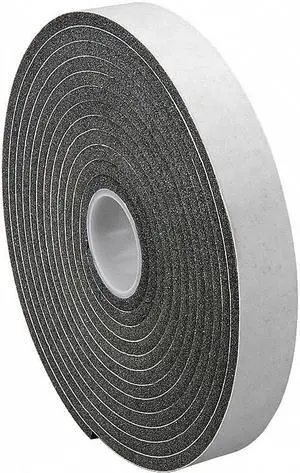 3M 1/5/04 Foam Tape, 250 mil Thick, Vinyl, Black