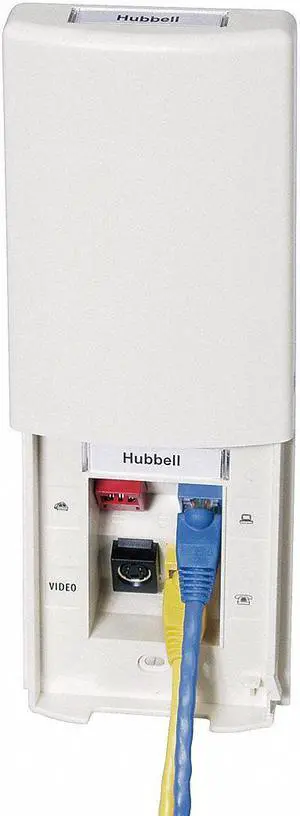 Hubbell Premise Wiring White,  Wall Plate,  Plastic,  Number of Gangs 1 TPF1W