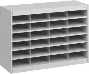 Safco 9211GRR Steel/Fiberboard E-Z Stor Sorter, 24 Sections, 37 1/2 x 12 3/4 x 25 3/4, Gray Safco 9211GRR Steel/Fiberboard E-Z Stor Sorter, 24 Sections, 37 1/2 x 12 3/4 x 25 3/4, Gray