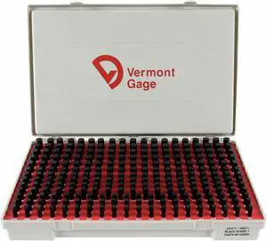 VERMONT GAGE 901100500 Pin Gage Set,Plus,0.251-0.500 In,Black