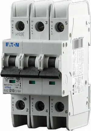 EATON FAZ-C30/3-NA IEC Miniature Circuit Breaker, FAZ-NA Series, 30A, 3 Pole,