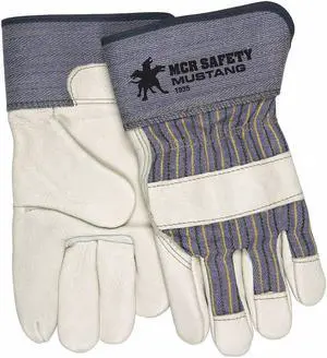 Mcr Safety Leather Palm Gloves, White, L, Vend, PR White   VP1935L