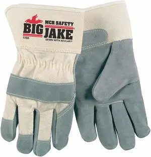 Mcr Safety Leather Palm Gloves, White, XL, Vend, PR White   VP1700XL