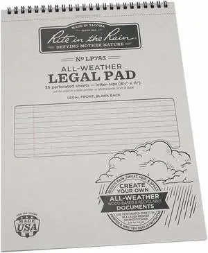 Rite in the Rain All Weather Legal Pad,Wirebound  LP785
