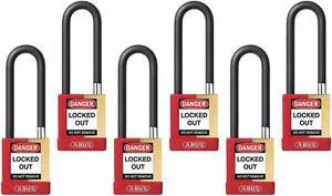 Abus Alike-Keyed Padlock, Open Shackle Type, 3" Shackle Height, Red  20120