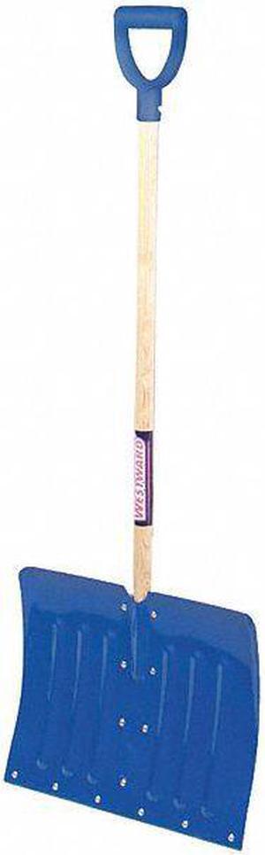 ZORO SELECT 12U487 Snow Shovel, 18 in W x Aluminum Blade, 36 in L Wood Handle