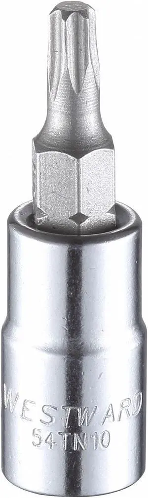 WESTWARD 54TN10 1/4" Dr., 1-1/2" L Torx® Socket Bit, T20 Tip