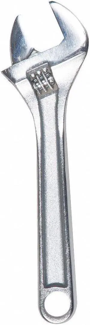 WESTWARD 1NYA5 Adj. Wrench,12",1-1/2" Cap.,Chrome