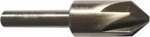 WESTWARD 21ML28 Countersink,6 FL,82 Deg,3/4,HSS,Even