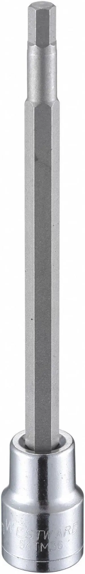 WESTWARD 54TM36 3/8" Dr., 4-13/16" L Hex Socket Bit, 5mm Tip