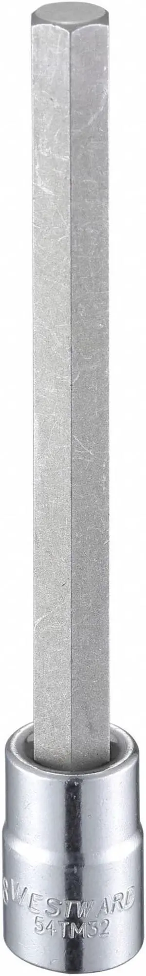 WESTWARD 54TM32 3/8 in Drive Hex Socket Bit SAE 3/8 in Tip, 4 13/16 in L