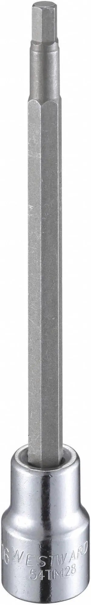 WESTWARD 54TM28 3/16" Tip, SAE Hex Socket Bit, 4-13/16" L