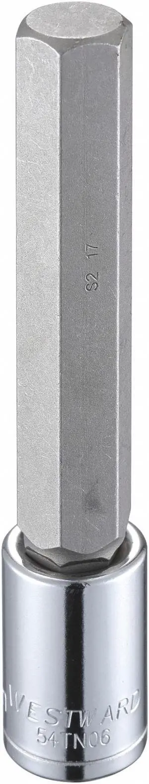 WESTWARD 54TN06 17mm Tip, 5-1/4" L Hex Socket Bit