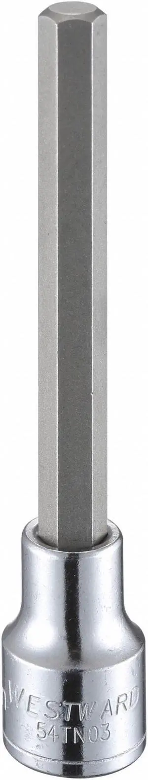 WESTWARD 54TN03 10mm Tip, 5-1/4" L Hex Socket Bit