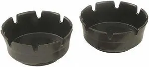 CRESTWARE MEL263B Ash Tray, Melamine Black, PK12