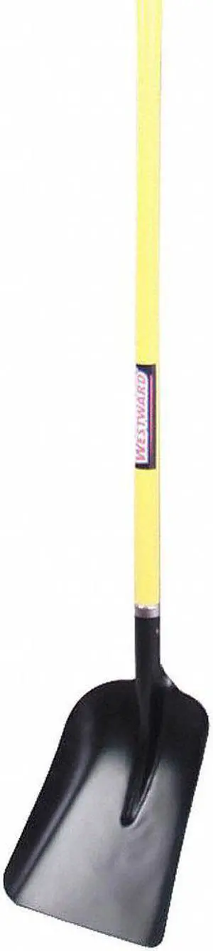 WESTWARD 12U493 No. 2 14 ga Scoop Shovel, Steel Blade, 43 in L, Yellow,