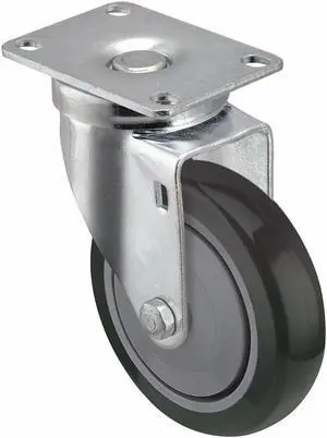 ZORO SELECT 29XW86 Swivel Plate Caster,5 in Dia,315 lb,Blue