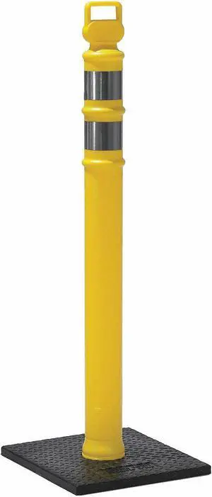 ZORO SELECT 03-747YRBC Delineator Post w/Base,45 In. H,4 In.