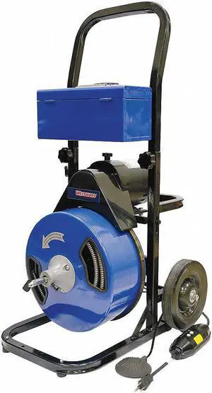 WESTWARD 22XP38 75 ft Corded Drain Cleaning Machine, 120V AC