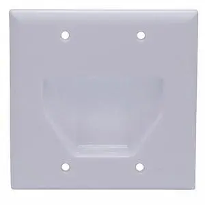Monoprice 2-Gang Recessed Low Voltage Cable Wall Plate - White Monoprice 2-Gang Recessed Low Voltage Cable Wall Plate - White