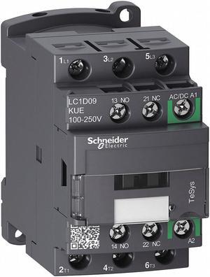 SCHNEIDER ELECTRIC LC1D09KUE IEC Magnetic Contactor, 3 Poles, 100 to 250 V