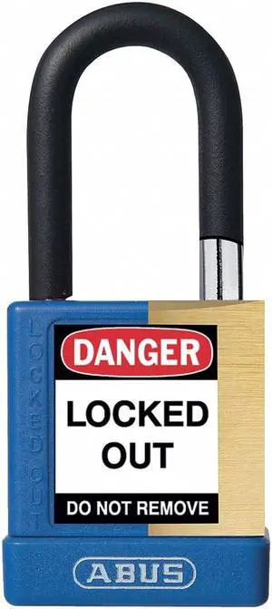 Abus Alike-Keyed Padlock, Open Shackle Type, 1-1/2" Shackle Height, Blue  20043