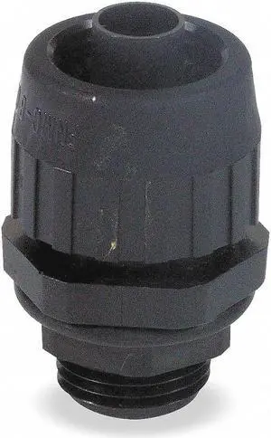HUBBELL WIRING DEVICE-KELLEMS P038NBKA Conduit Fitting Connector, 3/8 in,