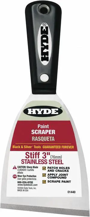 HYDE 01440 Putty Knife,Stiff,3",SS