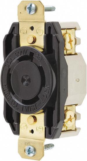 HUBBELL HBL2740 30A Twist-Lock Receptacle 3P 4W 600VAC L17-30R BK