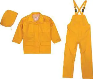 VIKING 2900Y-M 3-Piece Rainsuit with Detachable Hood, Polyester, PVC, 150 den