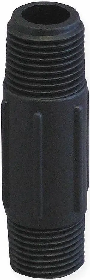 ZORO SELECT NIP050-3 1/2" MNPT x 3" TBE Polypropylene Pipe Nipple Sch 80