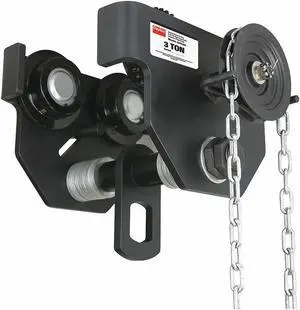 DAYTON OZ3GBT Geared Trolley,6000 lb.