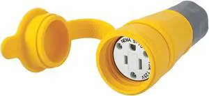 HUBBELL WIRING DEVICE-KELLEMS HBL15W47A Watertight Straight Blade Connector,