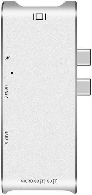 USB Type C HUB to HDMI 4k USB-C Adapter with SD/Micro SD Card Reader, USB 3.0 ports Power Port Combo for MacBook Pro