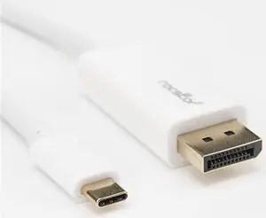 Rocstor Y10C241-W1 10ft / 3m USB Type C to DisplayPort Cable - USB C to DP Cable - 4K 60Hz - White
