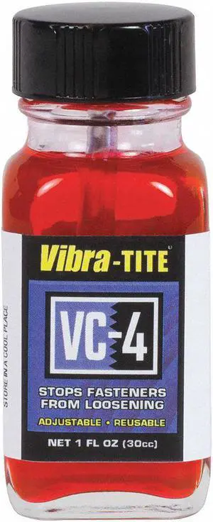 Vibra-tite VC-4 Series High-Strength Threadlocker, Red Liquid, 30mL Bottle 21730