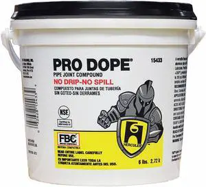 HERCULES 15433 Pipe Thread Sealant 6 lb, Pail, Pro Dope, Gray, Paste