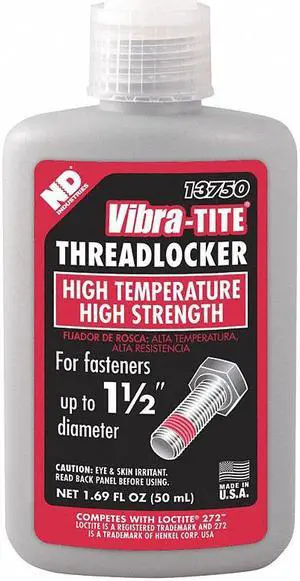 Vibra-tite 137 Series High-Strength Threadlocker, Red Liquid, 50mL Bottle 13750