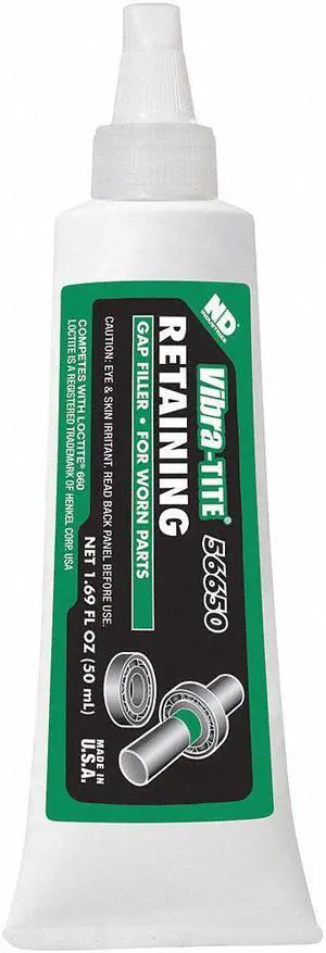 Vibra-tite Retaining Compound, 1.69 oz. Tube, 2400 Shear Strength (PSI) 56650
