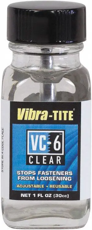 Vibra-tite VC-6 Series High-Strength Threadlocker, Clear Liquid, 30mL Bottle