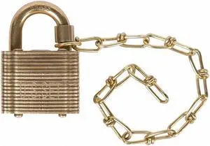 Abus Keyed Padlock, 3/4 in,Square,Gold  41USG-MB/40 KD Chain